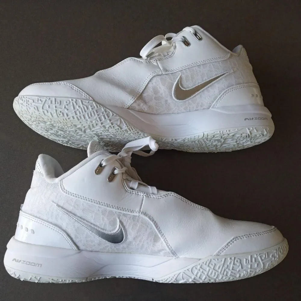 Nike Zoom LeBron NXXT Gen AMPD 'White Metallic Silver' Men's Size 10.5